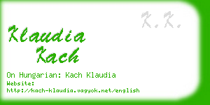 klaudia kach business card